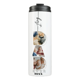 Best DAD ever Dad Letters 3 Photos Collage  Thermal Tumbler