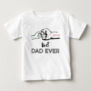 Best Dad Ever, Dad Of 1, Customized Dad Name Baby T-Shirt