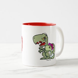 Best Dad Ever Daddysaurus Baby Girl Two-Tone Coffee Mug