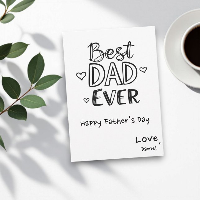 Best Dad Ever | Doodle Personalized Father's Day Card (Creator Uploaded)