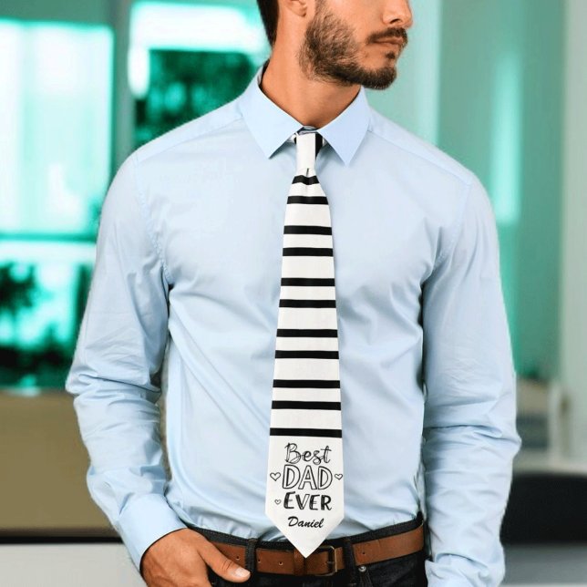 Best Dad Ever | Doodle Personalized Father's Day Tie (Creator Uploaded)