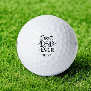 Best Dad Ever Doodle Script Father's Day Gift Golf Balls