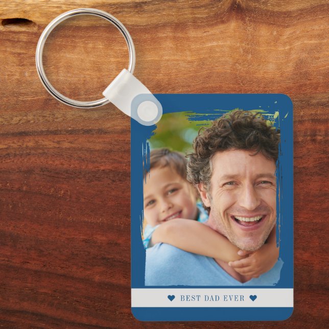 Best dad ever double sided two photo keychain (Front)