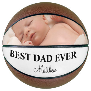 Best Dad Ever Family Photo Picture Modern Custom Basketball