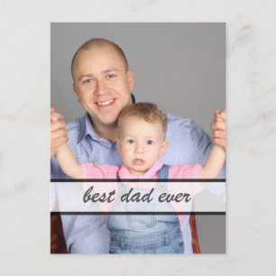 Best Dad Ever Family Photo Quote Design Postcard