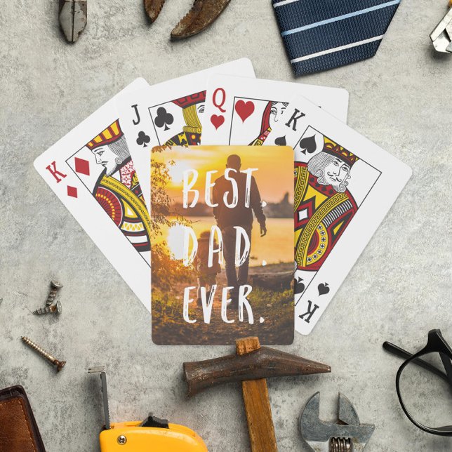 Best Dad Ever Father Child Photo Playing Cards (Creator Uploaded)