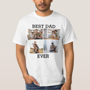 Best Dad Ever Father Daddy Photo Collage Picture T-Shirt