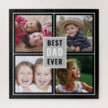 Best Dad Ever Father`s Day 4 Photo Collage Black Jigsaw Puzzle<br><div class="desc">The perfect gift for fathers's day  - A 4 photo collage and typography print with the words BEST DAD EVER!</div>