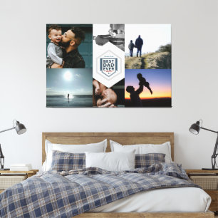 Best Dad Ever Fatherhood Typography Design Canvas Print