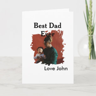 Best dad ever father's dad gift photo name simple  card
