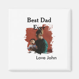 Best dad ever father's dad gift photo name simple magnet