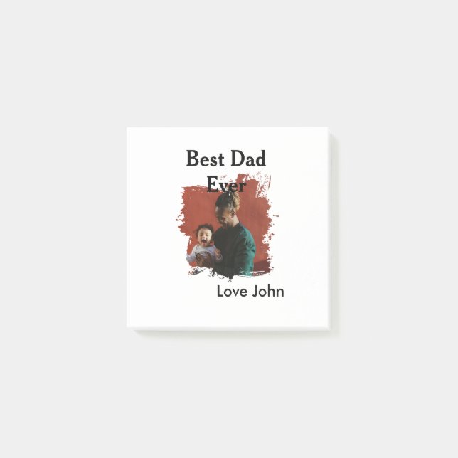 Best dad ever father's dad gift photo name simple  post-it notes (Front)
