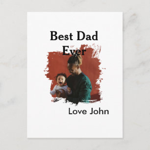 Best dad ever father's dad gift photo name simple postcard
