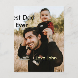 Best dad ever father's dad gift photo name simple  postcard