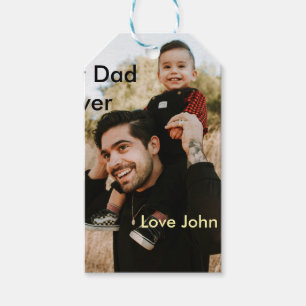 Best dad ever father's dad gift photo name simple  tags