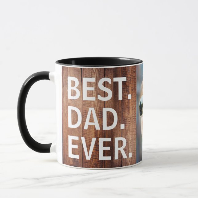 Best Dad Ever Father's Day 1 Photo Coffee Mug (Left)