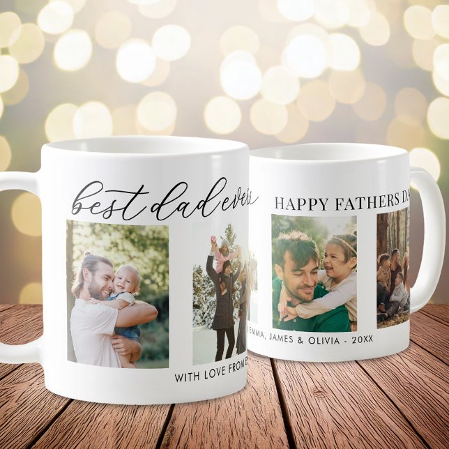 Best Dad Ever Fathers Day 4 Photo Collage Coffee Mug (Creator Uploaded)