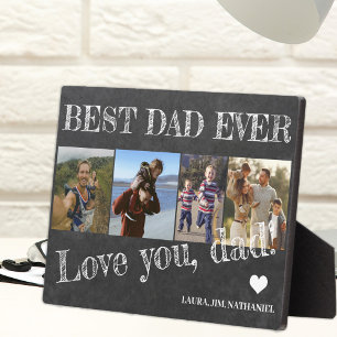 Best dad ever Father's Day 4 photo collage Plaque