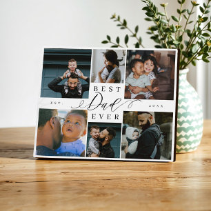 Best Dad Ever   Father's Day 6 Photo Collage Plaque