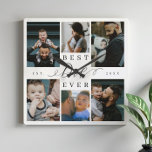 Best Dad Ever | Father's Day 6 Photo Collage Square Wall Clock<br><div class="desc">Celebrate the timeless love and cherished memories of your family with our Best Dad Ever Photo Collage Wall Clock. This personalized wall clock is an ideal gift for Father's Day, birthdays, or any occasion that honours the special father in your life. Featuring a simple yet elegant photo collage grid, this...</div>