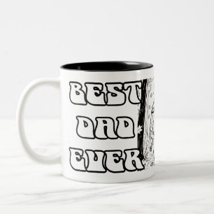 Best Dad ever Father's Day Black Typo Two-Tone Coffee Mug