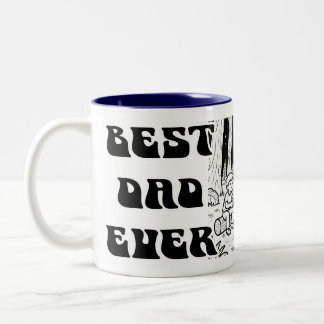 Best Dad ever Father's Day Black Typo Two-Tone Coffee Mug