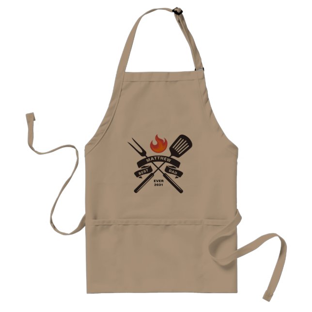 Best Dad Ever Fathers Day Custom Name Standard Apron (Front)