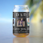 Best dad ever Father's Day custom photo collage Can Glass<br><div class="desc">Best dad ever bold white typography on dark grey charcoal chalkboard drinking glass - personalized Father's Day or birthday keepsake gift for daddy with your 5 photos,  your text,  and your signature.</div>