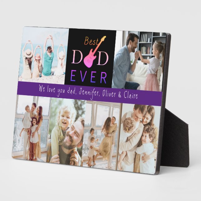 Best Dad Ever Father's Day Family Photo Collage Plaque (Side)