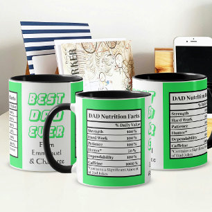Best Dad Ever   Fathers Day Funny Attributes Green Mug
