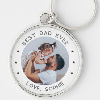 Best Dad Ever Father's Day Gift Custom Photo Keychain