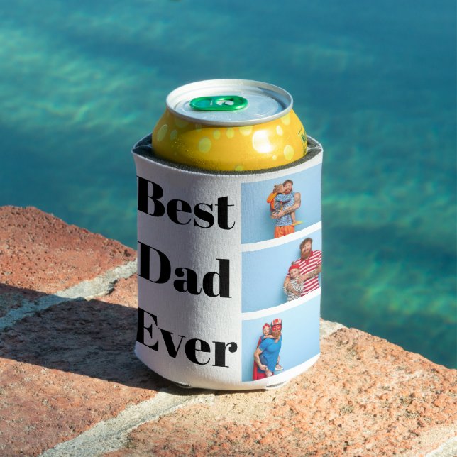 Best Dad ever Father's Day Gift Photo Collage Can Cooler (In Situ Pool)