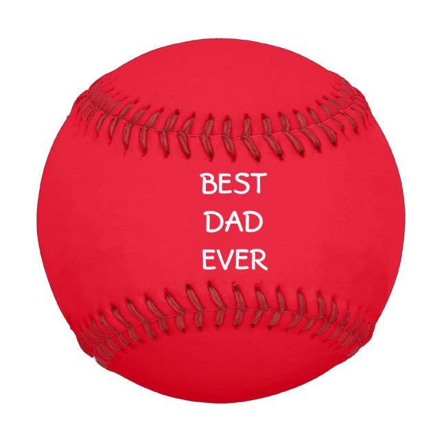 Best Dad Ever Father's Day Gifts Red White Custom Baseball (Front)