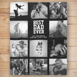 BEST DAD EVER Father's Day Instagram Photo Collage Fleece Blanket<br><div class="desc">This modern black and white Father's Day photo collage blanket is both masculine and cozy: BEST DAD EVER in bold typography with your own personalized message below alongside 11 of your favourite family moments. Great keepsake gift for your awesome husband or dad.</div>
