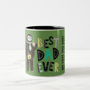BEST DAD EVER Father's Day Personalized Custom Two-Tone Coffee Mug