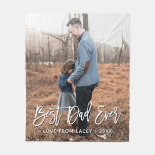 Best Dad Ever Father's Day Personalized Photo  Fleece Blanket