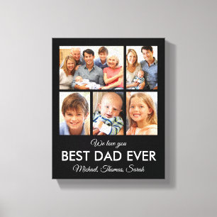 Best Dad Ever Fathers Day Photo Collage  Canvas Print