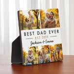 Best Dad Ever Fathers Day Photo Collage Plaque<br><div class="desc">fathers day gift,  best dad ever,  photo collage plaque,  custom photo gift,  personalized dad gift,  modern fathers day,  family photo display,  gift from kids,  keepsake for dad,  sentimental dad gift,  custom name plaque,  fathers day decor,  warm neutral decor,  five photo collage,  fathers day photo</div>
