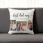 Best Dad Ever - Father's Day Photo Collage Throw Pillow<br><div class="desc">Celebrate Father's Day with the Best Dad Ever Photo Collage Throw Pillow. This personalized keepsake features a beautifully arranged collage of cherished photos, capturing special moments with your dad. Crafted from high-quality materials, it adds a stylish and sentimental touch to any space, perfect for displaying on a bed or couch....</div>