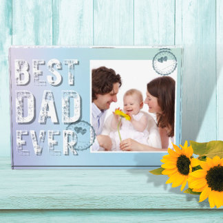 Best Dad Ever Father's Day Photo Grunge Typography Block