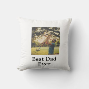 Best dad ever father's day photo name date throw pillow