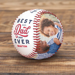 Best Dad Ever   Father's Day Photos & Monogram Baseball