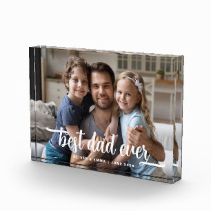Best Dad Ever Father's Day Script Photo Block