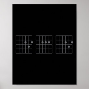 Best Dad Ever Fathers Day Shirt Guitar Chord Rock Poster
