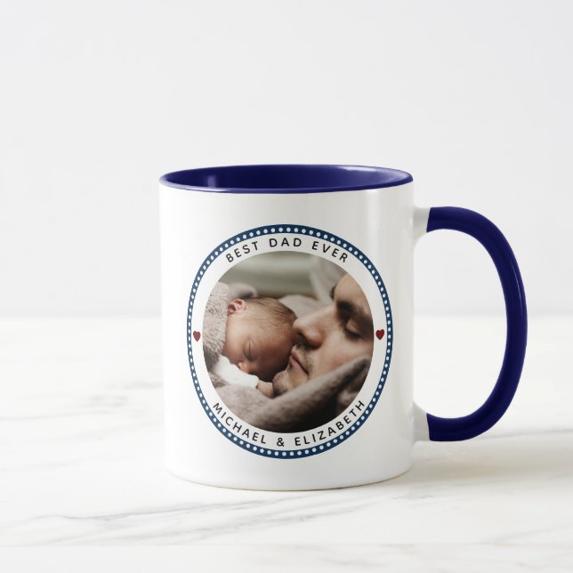 Best Dad Ever Father's Day Two Photo Collage Mug (Right)