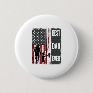 Best Dad Ever Fishing Flag Vintage Vector Design_1 2 Inch Round Button