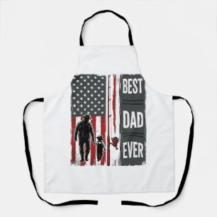 Best Dad Ever Fishing Flag Vintage Vector Design_1 Apron