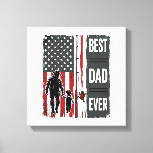 Best Dad Ever Fishing Flag Vintage Vector Design_1 Canvas Print