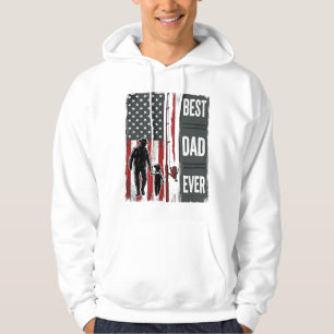 Best Dad Ever Fishing Flag Vintage Vector Design_1 Hoodie