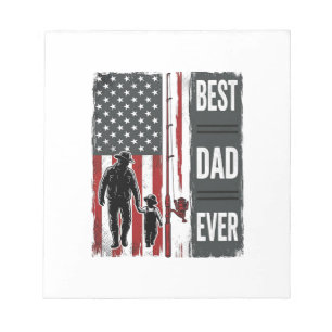 Best Dad Ever Fishing Flag Vintage Vector Design_1 Notepad
